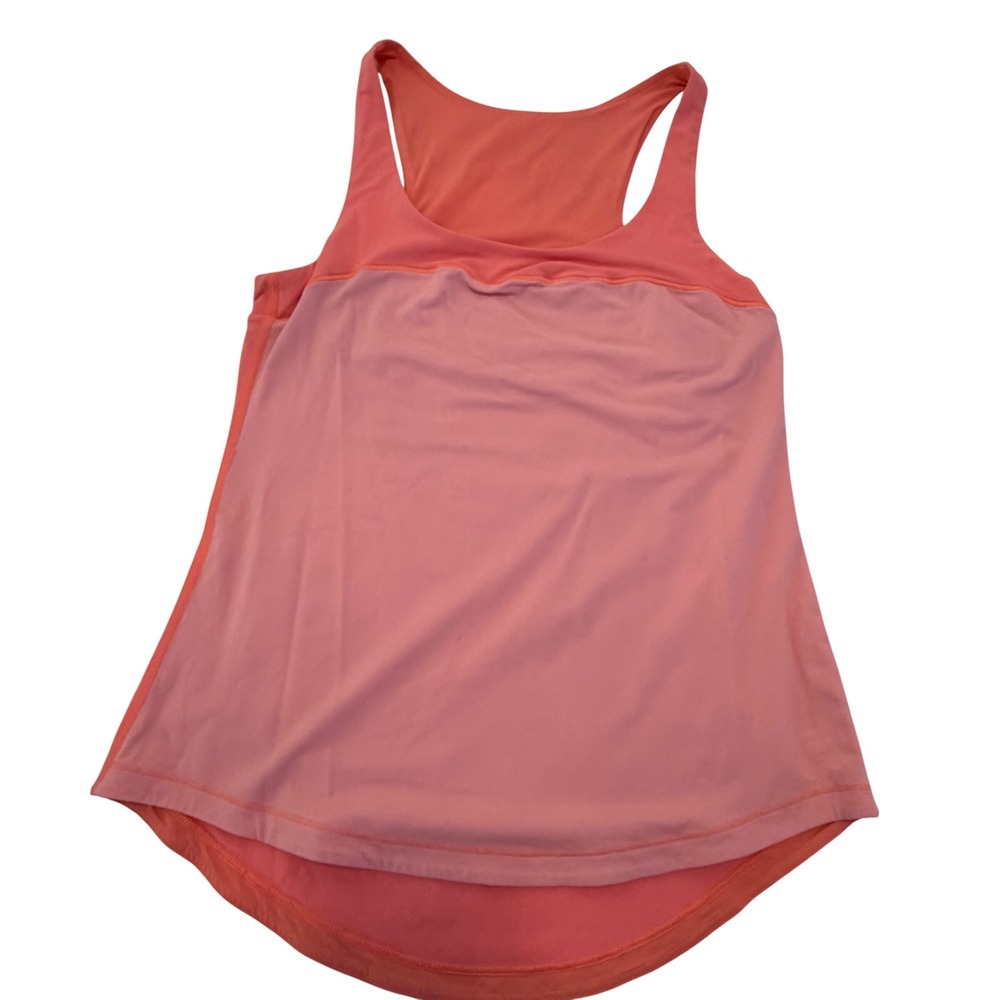 Lululemon Womens Layered 2-in-1 Racerback Tank Top Pink Coral Size 4